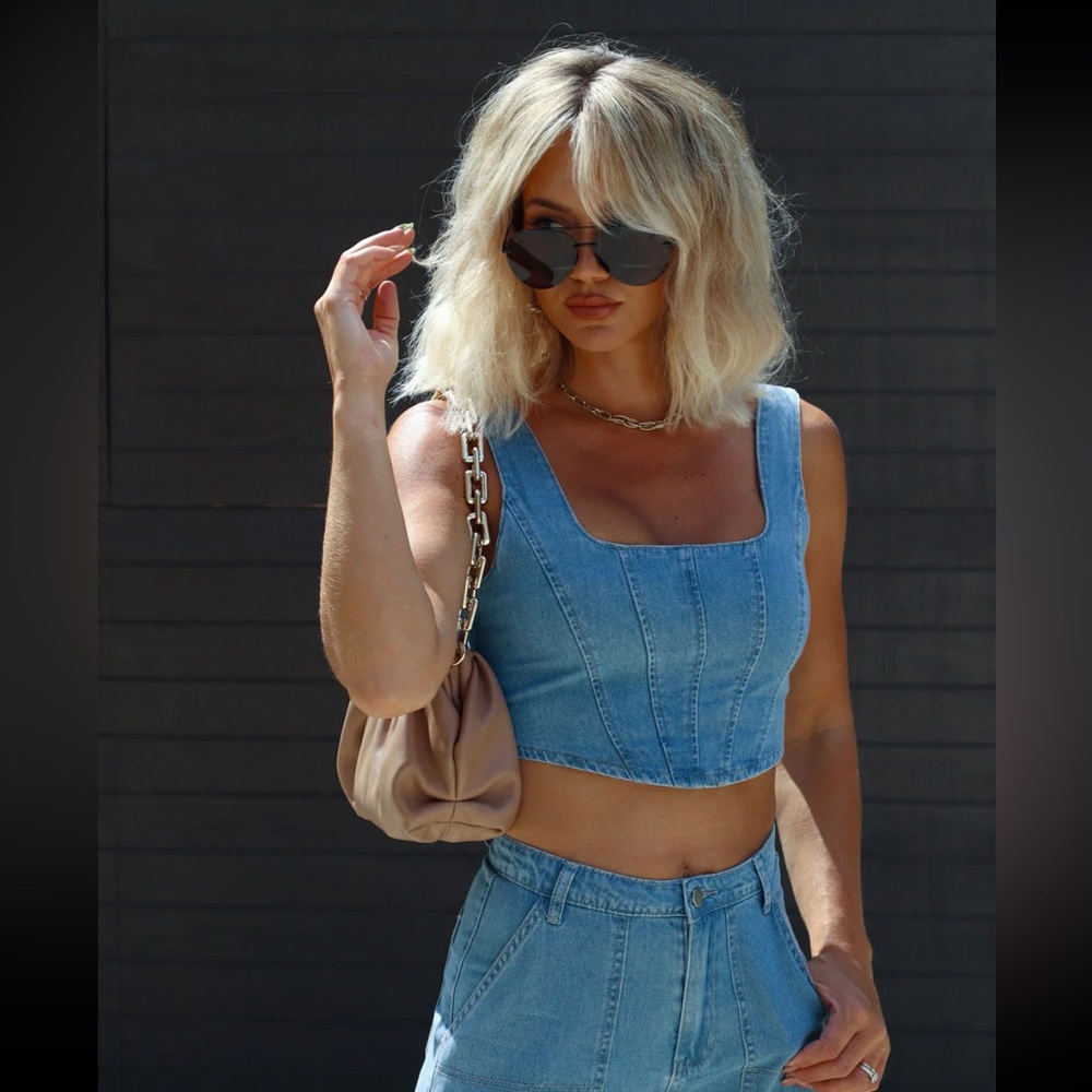 Shania Sleeveless Denim Corset Top